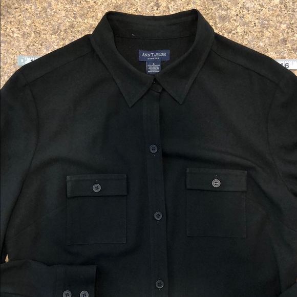 Ann Taylor Stretch Quality Made Black Shirt Size 6 - Picture 6 of 12